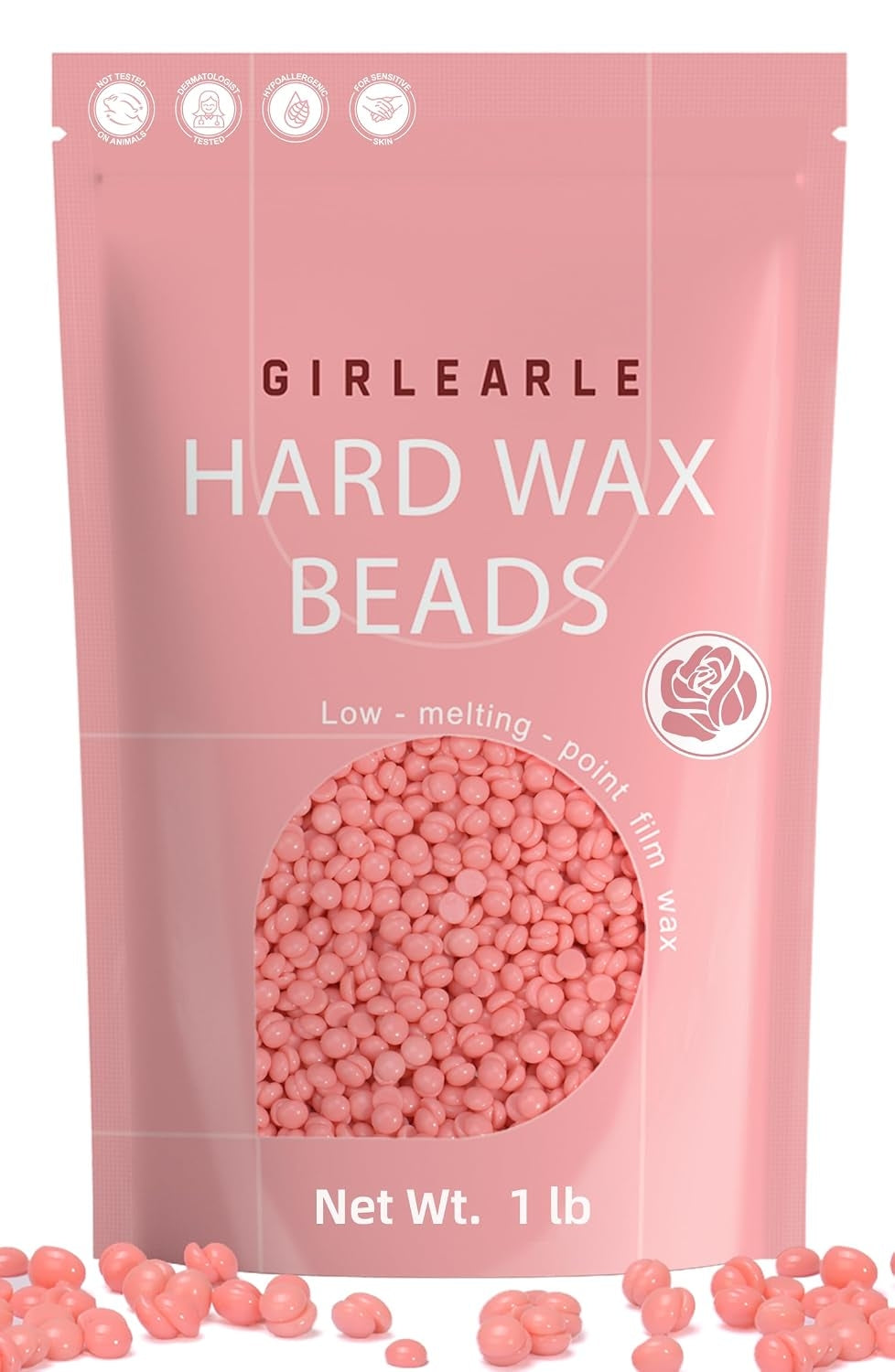 GIRLEARLE Rose Hard Wax Beads — 1 lb