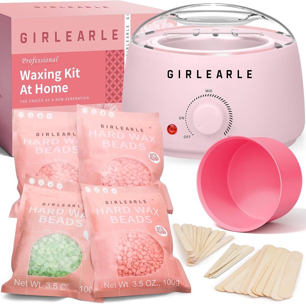 GIRLEARLE Waxing Kit for Women & Men Wax Warmer Hair Removal at Home